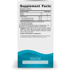 Nordic Naturals Ultimate Omega, 60 Cápsulas de Gel, 1280 mg Omega-3, Sabor Limón