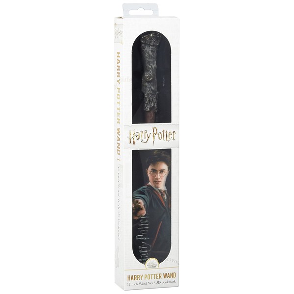 The Noble Collection Harry Potter Toy Wand 12 inch (30 cm) PVC Harry Potter Wand With Prismatic Bookmark - Officially Licensed Harry Potter Film Toy Wand., NN6312