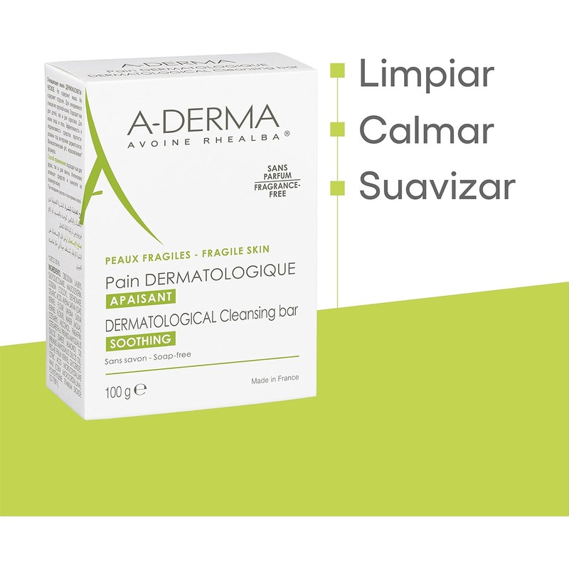 A-Derma Barra Dermolimpiadora 100 g – Limpieza Suave para Piel