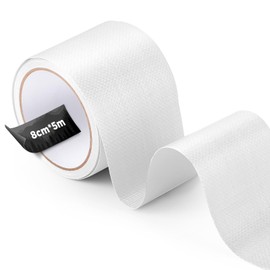 ecooe PE Tarpaulin Tape, 5M x 8CM Repair Tape, Waterproof Tape for Tent, Sunshade, Gazebo, Tarpaulin, Truck Tarp, Awning, Awning, Tent Repair Tape White