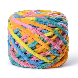 Plush Chenille Chunky Yarn 100g (49.2yd) - Fluffy Velvet Yarn Crochet for Blanket Knitting and Crocheting - Baby Yarn for Crocheting Soft - Amigurumi Yarn (Neon Color)