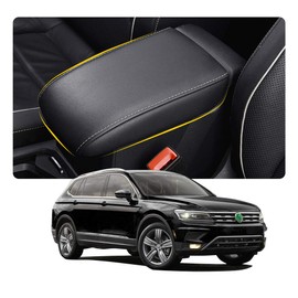 Compatible with VW Tiguan 2 MK2 2016-2021 2022 2023 Seat Tarraco FR 2019-2021 Armrest Cover Waterproof Anti-Scratch Protection Box Armrest Car Decorative (Beige)