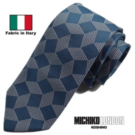 Michi Korondon Koshino Necktie, Made in Japan, Japanese Sewing, 100% Silk Pattern, Gift, Unisex, MKI-015-C Green