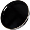 Omuriko Black Round Decorative Tray with Handles, 13" Versatile Serving