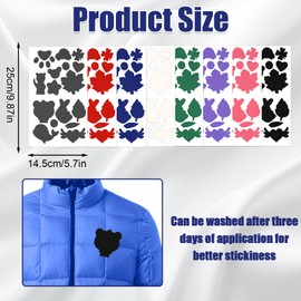 8 Sheets Repair Patches for Down Jackets, Self Adhesive Nylon Repair Patch Tape Multi Sizes & Shapes Waterproof Washable Fabric Repair Patch Tape for Outerwear Clothing Bags Backpacks