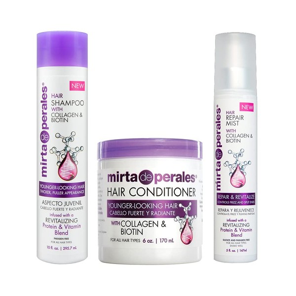 Mirta de Perales Collagen Biotin Shampoo + Conditioner + Repair Mist"Set"