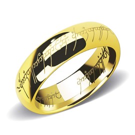Sping Jewelry 6mm Dome The One Ring Lord of The Rings Style Tungsten Gold Plated Tungsten Carbide Lord Rings Laser