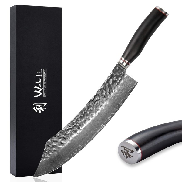 Wakoli Butcher's and BBQ Knife, 12-inch Blade Damascus Chef Knife