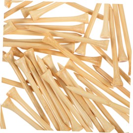 WOONEKY Golf Tees Bamboo 50pcs Golf Spikes Golf Markers Stands Holder Golf Supplies Training Accessories Bamboo Material