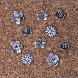 Flower Pushpins - Silver Finish