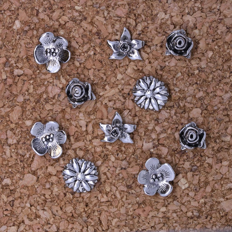 Flower Pushpins - Silver Finish