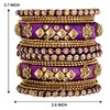 Aheli Brass Kundan Studded Chuda Gift for Women Purple, Size