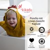 kikadu Poncho Lion - Children's Towel with Animal Face Made