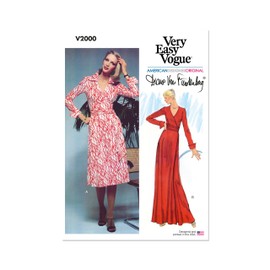 VOGUE V2000H5 Misses' DVF Wrap Dress by Diane von Furstenberg H5(6-8-10-12-14)