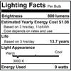 9 Watt LED G25 Light Bulbs, Warm Dimming 3000K (Soft