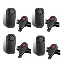 USUPERINK 4PK Bike Alarm with Remote, 113dB Bike Alarm,Ebike Alarm with Remote for Motorcycle Moped Scooter IP65 Waterproof Adjustable Volume Sensitivity Universal Remote Strap for All Handlebar Sizes
