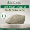 Summer Scally Cap Linen Grey Herringbone Made in Ireland Small