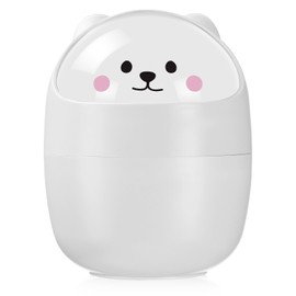 WINOMO 1 x mini table bin with pouring lid, funny waste bin for office and home, space-saving plastic rubbish bin