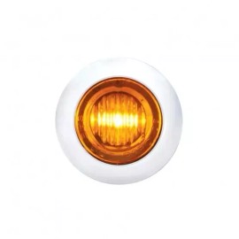 GCC 1 1/8" 3 LED Dual Function Mini Amber LED Light Lamp Bezel Clearance Marker Pair
