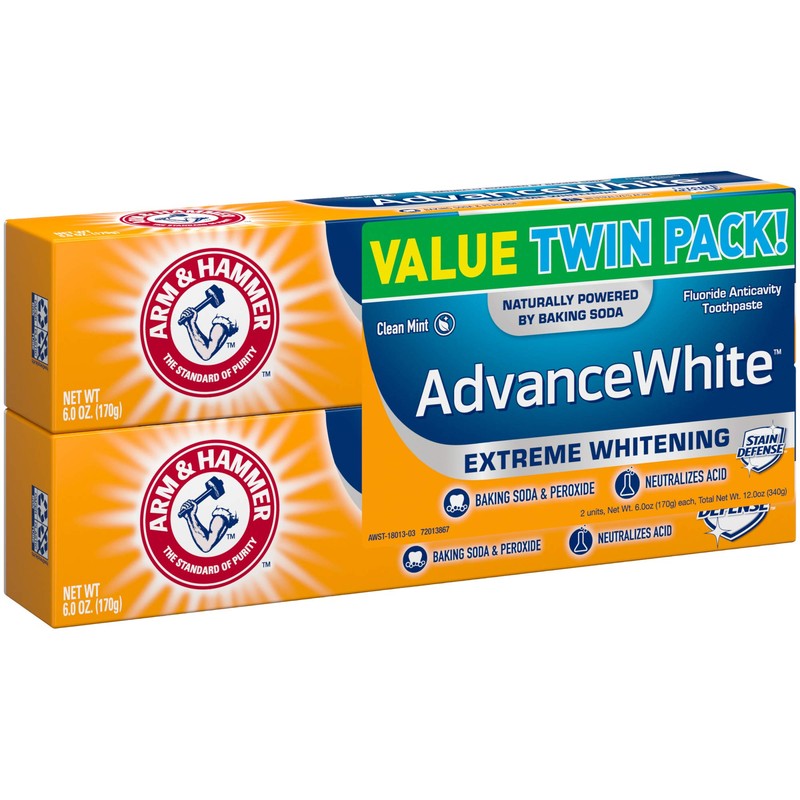 ARM & HAMMER Advanced White Extreme Whitening Toothpaste, TWIN PACK