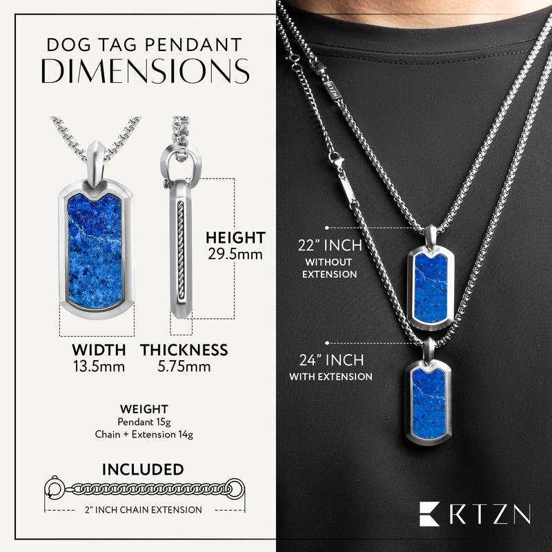 RTZN® Lapis Lazuli Necklace for Men – Premium Handcrafted Lapis