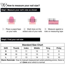 COOLYOUNG Duck Nails Press on 10Pcs 3D Acrylic Fake Nails with 1 Gift Box 48 Nail Adhesive Tabs 1 Storage Pouch Spring Nails (S)