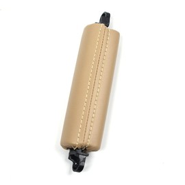 Goodithy Car Interior Front Left Leather Door Handle Replacement for Volkswagen VW Touareg 2003-2010 (Beige), 6.3x1.97x1.18 inches