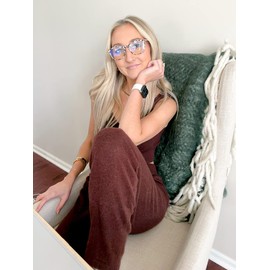 VISOONE Anti Slip TR90 Blue Light Blocking Glasses Size M Eyewear Frame with Anti Glare Eye Protection for Women GaeL