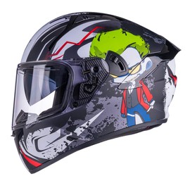 Full Face Motorcycle Helmet X9 with Inner Sun Visor DOT Approved Motorbike Moto Street Bike Racing Helmet(Alien, XL)
