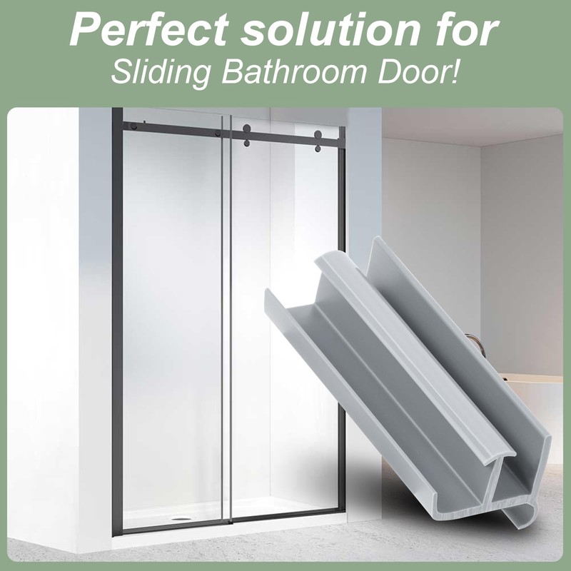 Gray Shower Door Bottom Track, Single-Sided Channel Dimensions of 1/2