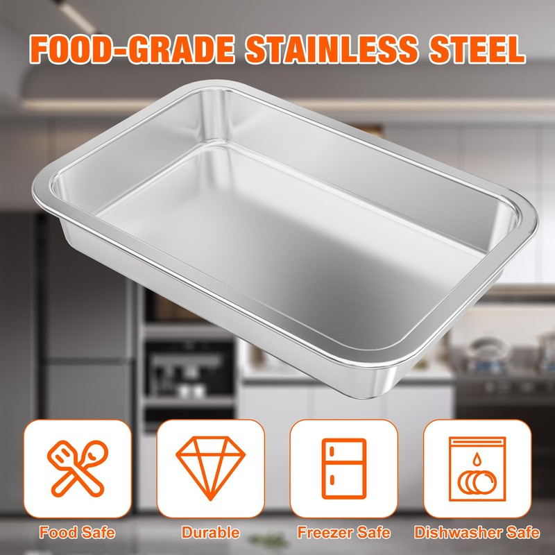 Onlyfire Non-Stick Deep Roasting Tin, Stainless Steel Roasting Tray for