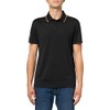 GUESS Mens Eco Quattro G Tape Polo, Jet Black/Coconut Latte