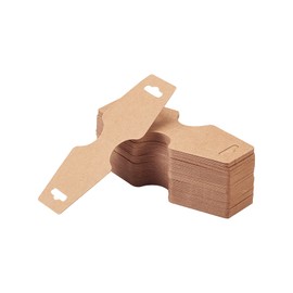 Airssory 100 Pcs 4.7 x 1.8 Inch Kraft Cardboard Fold Over Paper Display Hanging Cards Holder for Necklace Earrings Accessory Display