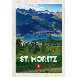 Ontrada Holzschild 20x30cm St. Moritz Österreich Ausblich Holz Schild