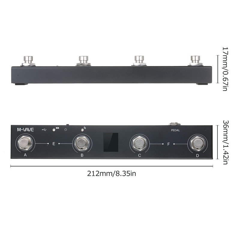 Btuty BT MIDI Foot Controller Wireless MIDI Controller Rechargeable 4