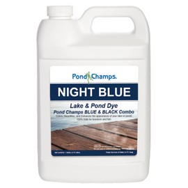Night Blue Lake and Pond Dye - One Gallon of Professional Lake & Pond Dye - Treats Up to 1 Acre - Combination of Pond Champs Blue & Black Dye - Safe for Fish, Wildlife, Pets & Children