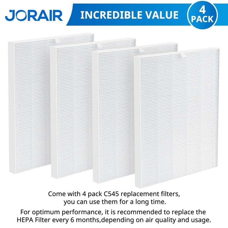 4 Pack C545 HEPA Replacement Filter S Compatible with Winix