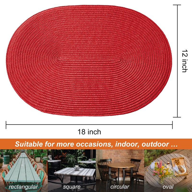 AHHFSMEI Placemats Set of 6 for Dining Table Washable Woven