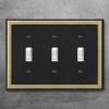 Pearled Frame Decorative Wall Plate Switch Plate Outlet Cover (Triple