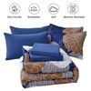 Yiran Navy Brown Comforter Set Queen Bed in a Bag