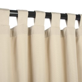 Essentials by DFO Antique Beige Sunbrella outdoor curtain with tabs 120 long