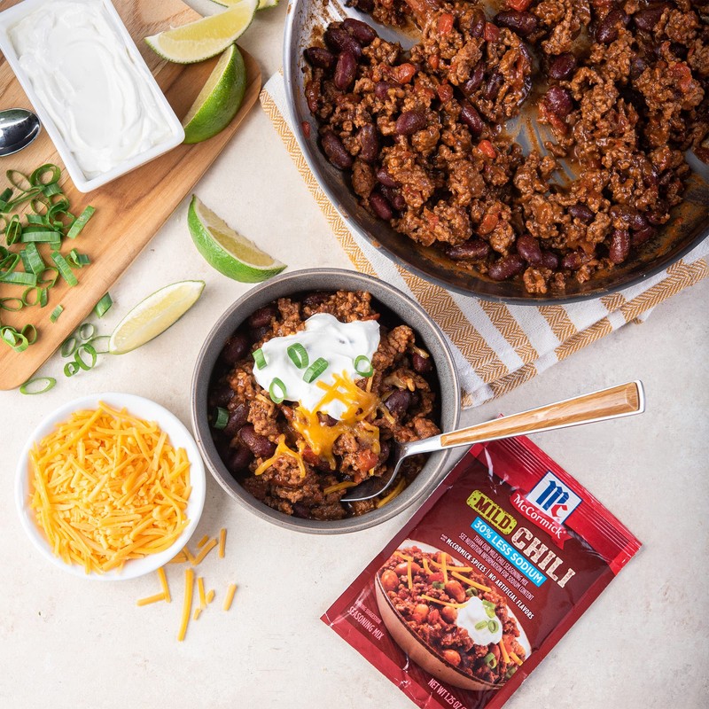 McCormick MILD CHILI, 30% Less Sodium, Seasoning Mix 1.25oz Packets