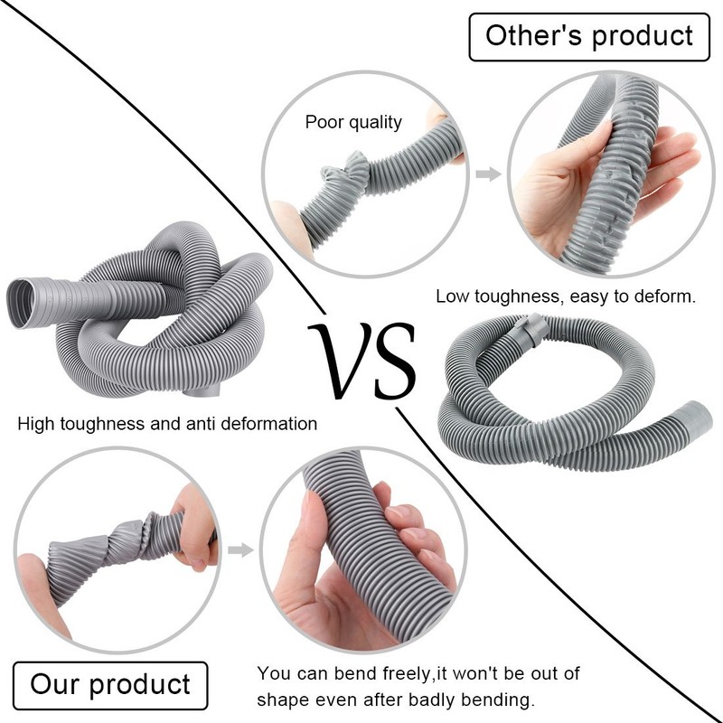 sourcingmap PVC Washing Machine Drain Hose Extension Kit, Universal Fit