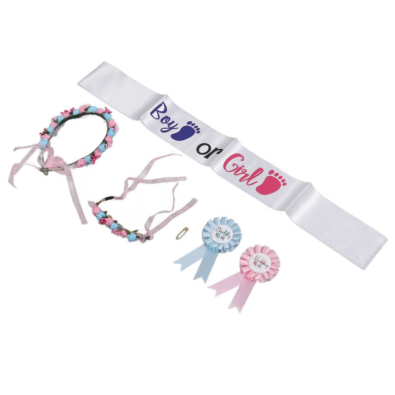 Boy Girl Gender Headband Decoration Sash Maternity Gender Sash Belt