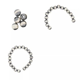 FindingKing 40 Sterling Silver Round Navajo Beads 5 10mm, 15 5mm, 20 4mm Made in USA