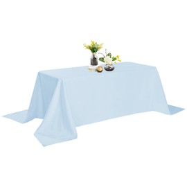 90x132 Blue Mist Tablecloth - Stain and Wrinkle Resistant Washable Polyester Table Cloth, Decorative Table Cloth for Dining Table, Buffet Parties and Wedding, Blue Mist