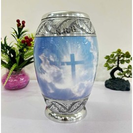 Heavenly Cross - Urnas de cremación para adultos para entierro funerario o para papá en casa y urnas de cremación para cenizas humanas, XL, grande y pequeño