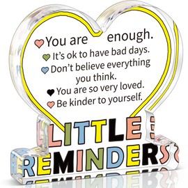 Mental Health Acrylic Plaque Gifts, Coworker Christmas Gifts, Office Decor for Women Men, White Elephant Gifts for Coworker Inspirational Motivational Positive You are Enough Gifts Office Decor Signs