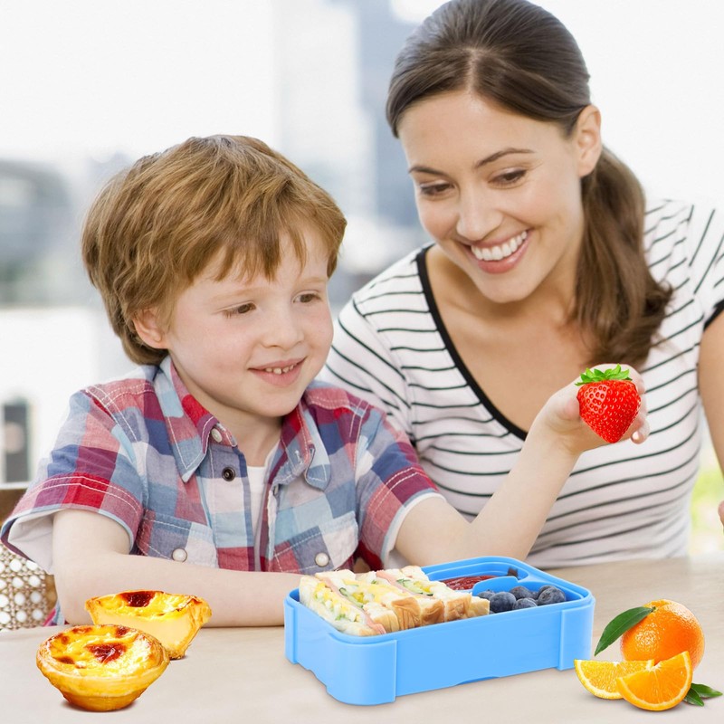 LEIKEEGO Lunch Box Kids,Leak-Proof Bento Lunch Box with Compartments for