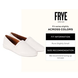 Frye Melanie Slip On Shoes for Women Crafted from Premium Leather with White Rubber Toe Bumpers and Soles, Leather Lining, and Removable Footbeds – 1 ¼” Outsole, White - 8.5 M